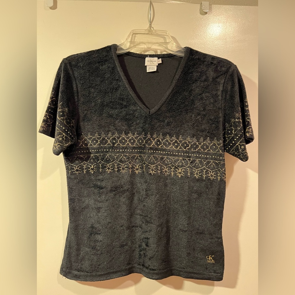 Vintage Calvin Klein velour top - size medium